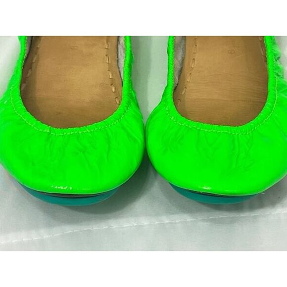 TIEKS Sz 9 Neon Galactic Green Ballet Flats Shoes - Picture 9 of 13